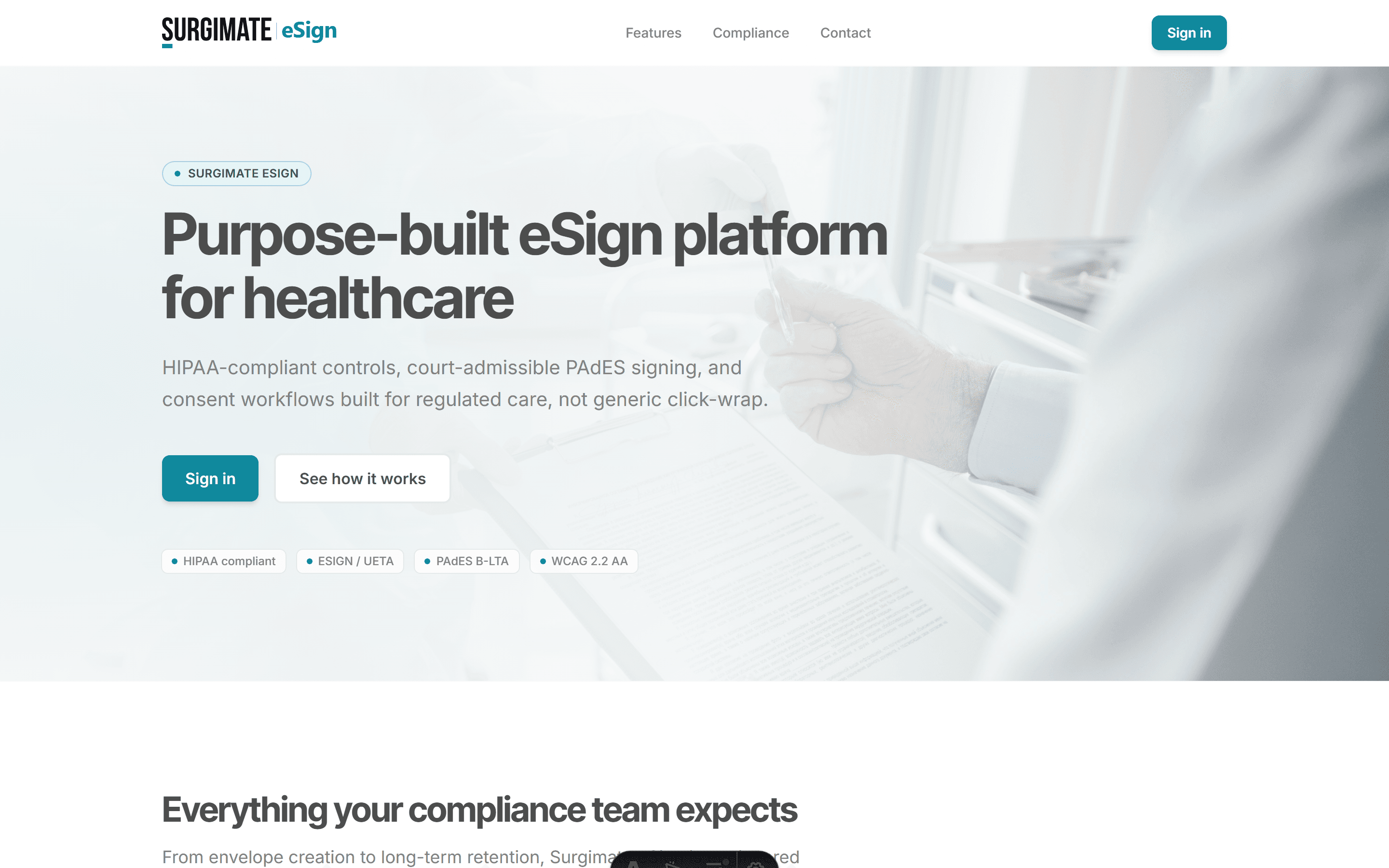 SurgiSign Marketing Homepage